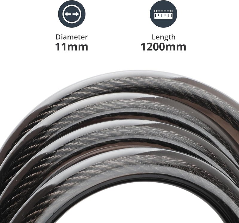 GOTRAX LockGuard Scooter Locks, 4 Feet Bike Locks Cable, Heavy Duty Anti Theft Bicycle Lock with Mounting Bracket and 2 Keys, Cable Lock Suitable for Scooters and Bikes (Key Lock) - Image 3